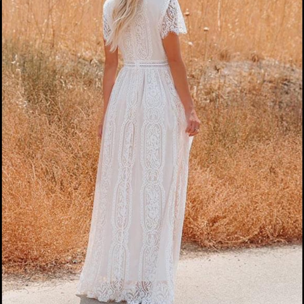 Hire lace eyelet maxi dress - Picture 6 of 6
